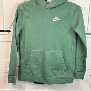 Nike Kids Green Pullover Hoodie with White Logo size L